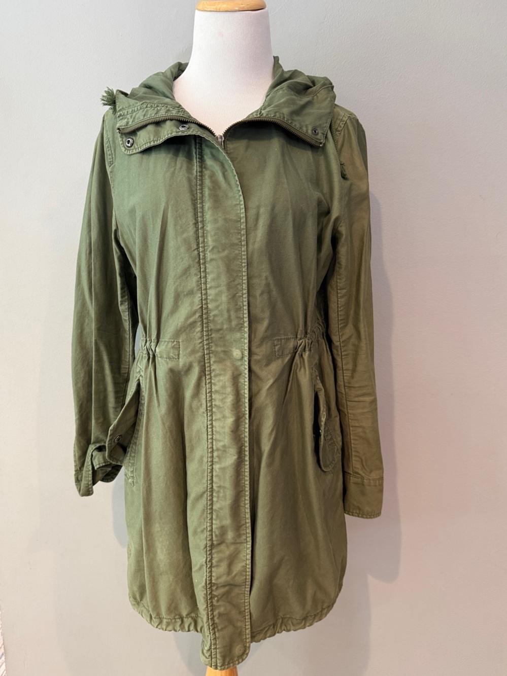 Uniqlo Olive Green Hooded Utility Jacket